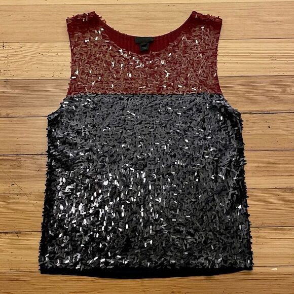 J. Crew collection colorblock paillette sequin tank. Size S. - Picture 3 of 10